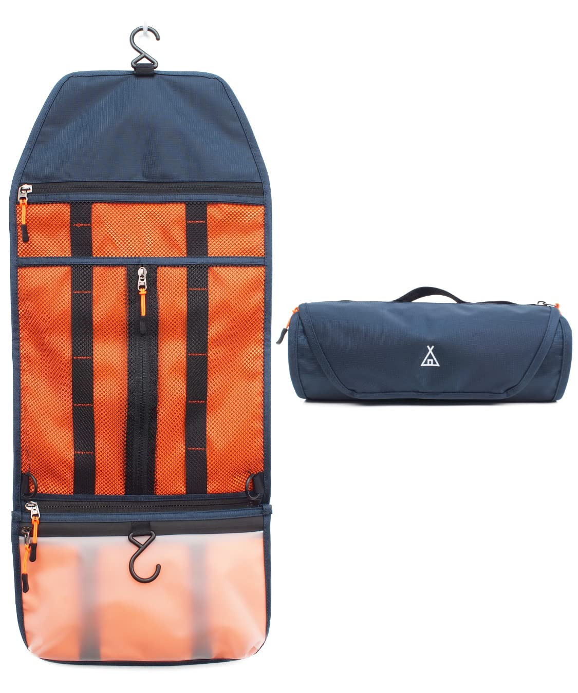 Hanging Roll Up Toiletry Bag for Men - Travel Dopp Kit Bathroom Organizer