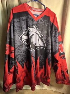 Custom Black & Red Hockey Jersey – Premium Team Style