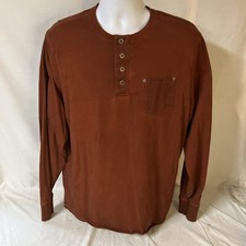 Harley Davidson Mens Henley Long Sleeve Shirt Large Metal Buttons Free Shipping!