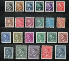 Bohemia & Moravia 1942/1945 MNH Mi 89-110 Sc 62-83 Mi 142 Sc 90 Adolf Hitler **
