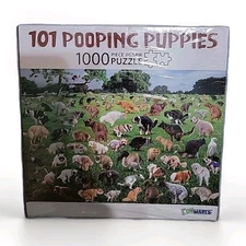 NEW & SEALED 101 Pooping Puppies 1000 Piece Jigsaw Puzzle Funwares  Dogs!!