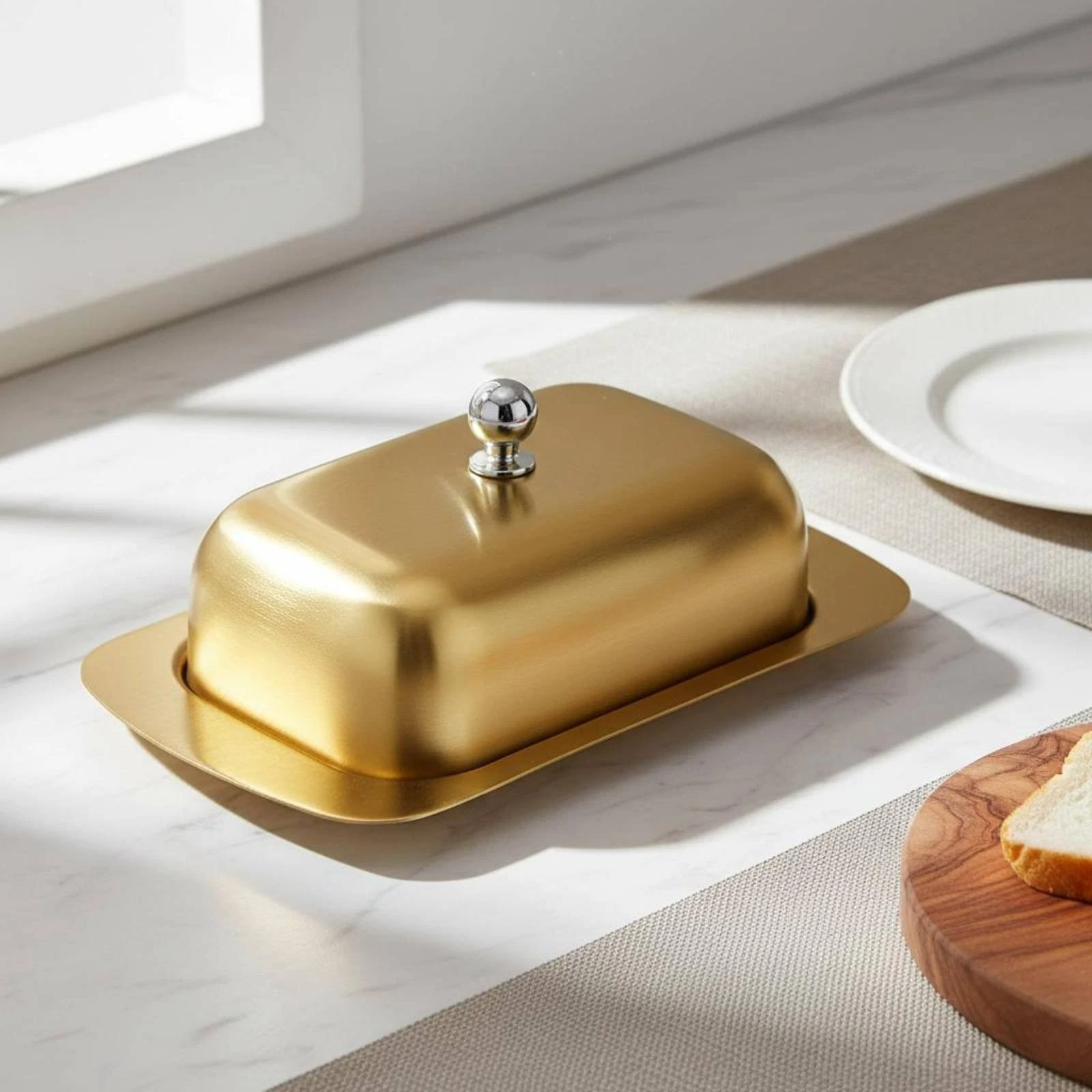 Stainless Steel Butter Dish Rust-Resistant Metal Cheese Box European Design
Opens in a new window or