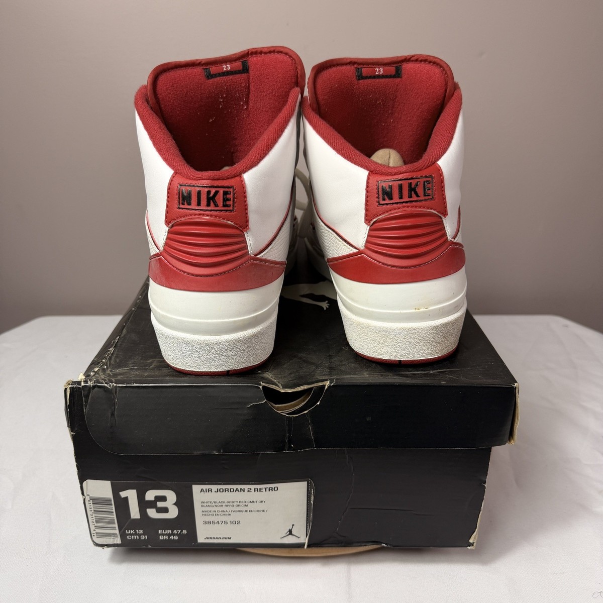 Nike Air Jordan 2 Retro Chicago Home Men Size 13 385475-102 
