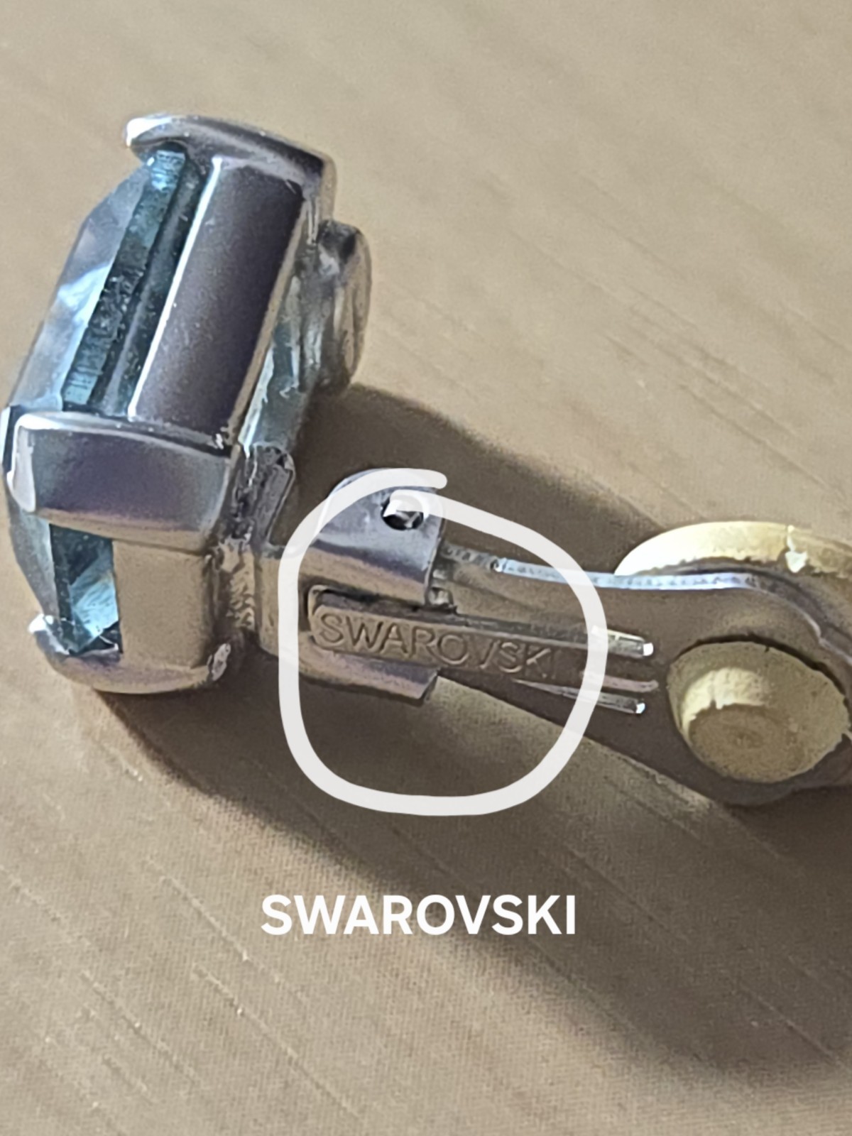 SWAROVSKI SILVER AQUA-MARINE  RECTANGULAR CUT EME… - image 3