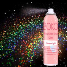 Body Glitter Spray, 120ML Holographic Silver Rainbow Glitter Hairspray