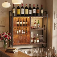 Wandregal Bücherregal Hängeregal mit LED RGB Ebenen Wandboard Metall 80cm