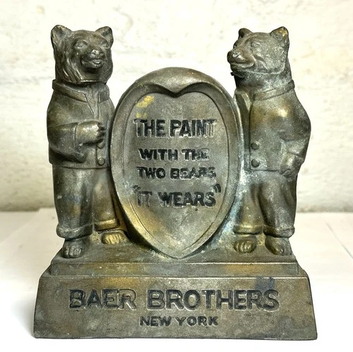 ✨RARE! ANTIQUE BAER BROTHERS NY PAINT ADVERTISING COUNTER STORE DISPLAY SIGN✨