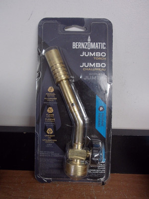 NEW BERNZOMATIC JT680 JUMBO TORCH BRASS MANUAL IGNITION PROPANE
