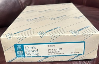 Rare Vintage James River Curtis Flannel Letter Writing Paper 50% Cotton 500 24