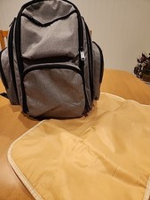 Diaper Bag Backpack Large Multifunction. Light Grey. Changing Pad. Many Pockets