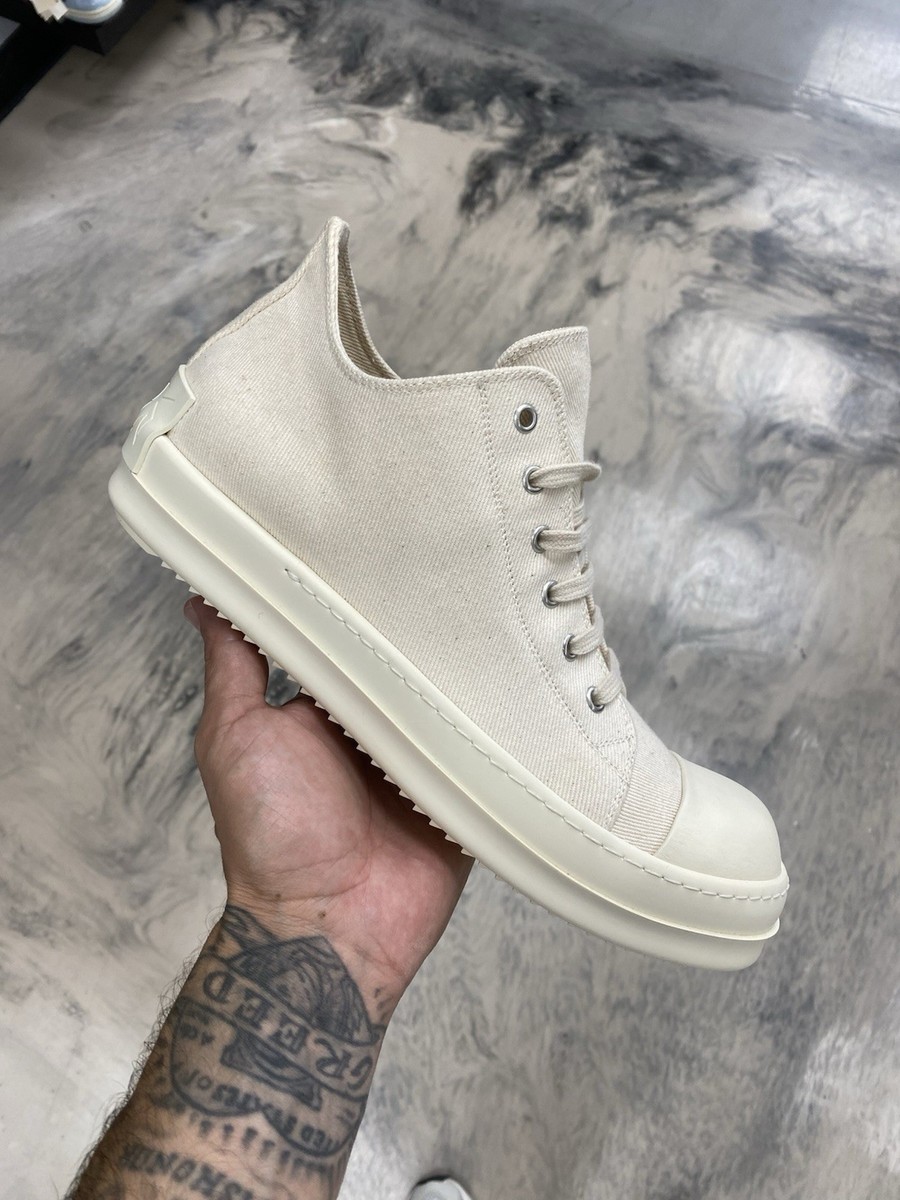 Rick Owen's DRKSHDW Vintage Low Top Sneakers Milk Size 43