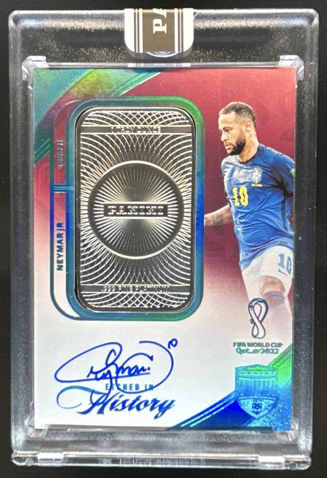 2022 Eminence World Cup Neymar Jr In History Silver Bar Auto 2026 Black Box #1/1