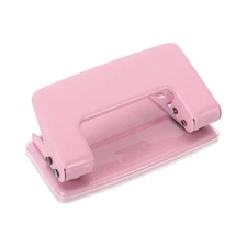 Paper Punch 1/4" 2 Hole Metal Hole Puncher 8 Sheet Capacity Pink