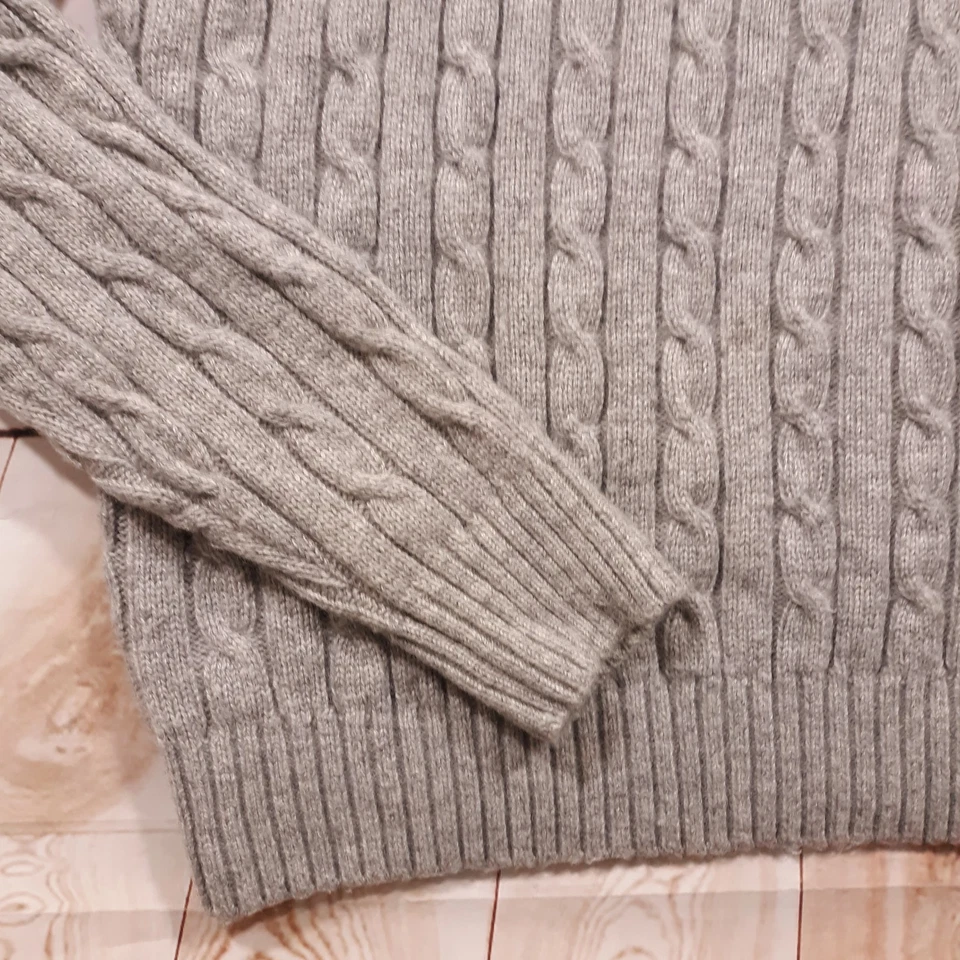 L.L. Bean Lambs Wool Sweater Mens XL Gray Pullover Knit Crew Neck - Image 4 of 4