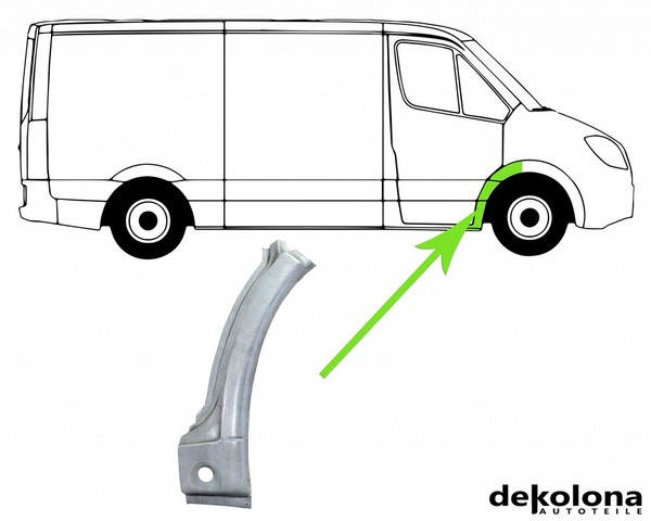 Radhaus Reparaturblech FüR Mercedes Vito Bus V-Klasse Rechts Vorne 96-03-image