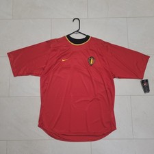 [Men's L] NWT Vintage Nike 2000 Belgium Soccer Home Jersey Red 163271-714