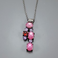 Jewellery Ruby Necklace 925 Sterling Silver 18