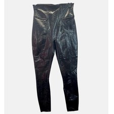 SPANX Faux Leather High Waist Leggings Black Women's Size P