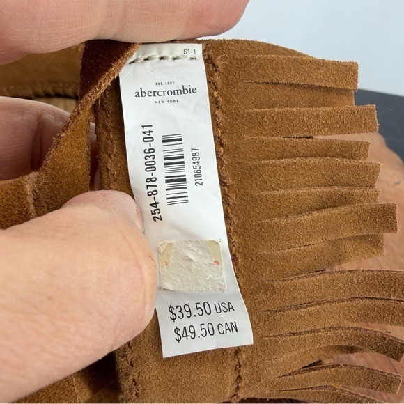 Abercrombie & Fitch tan suede fringe wrap belt cinch the  display picture 3