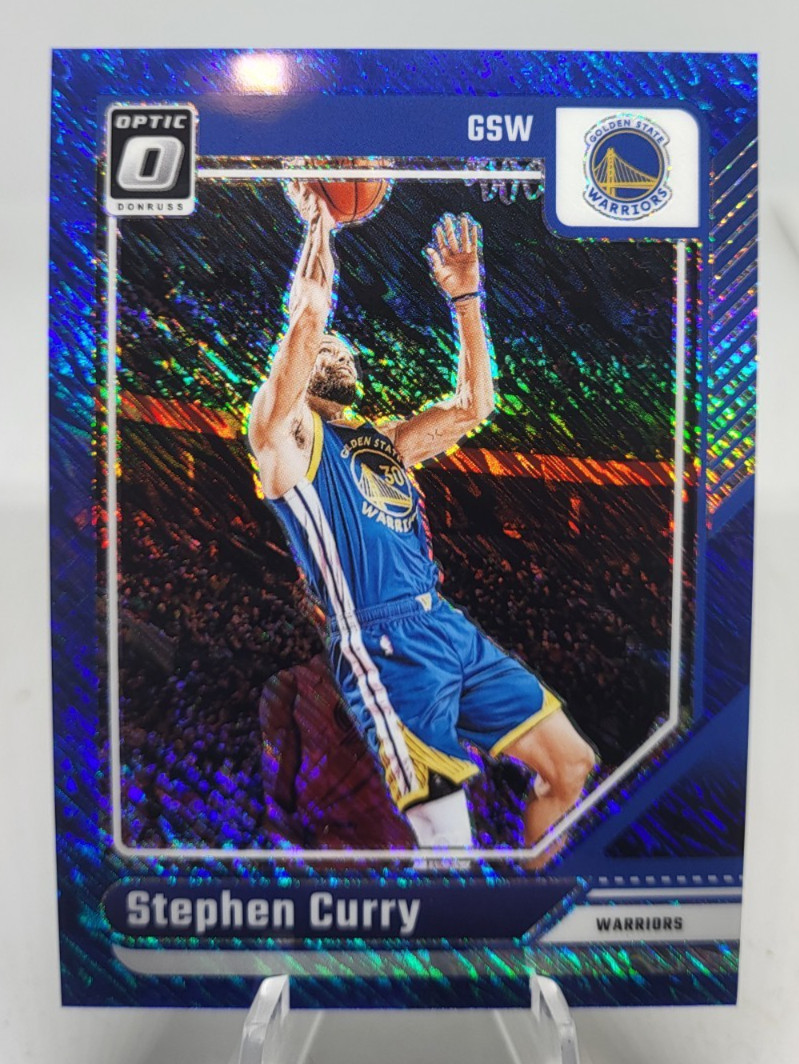 2024-25 Panini Donruss Optic Stephen Curry #155 Blue Shimmer /75 Warriors