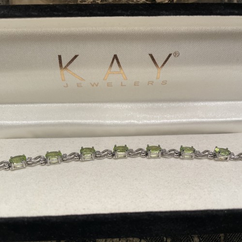 Peridot 7 1/2 inch Bracelet From Kay Jeweler's 925K sterling silver
