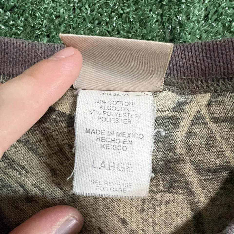 Camiseta Masculina Vintage Ruiva Camuflagem Bolso Grande Realtree Advantage Boxy Anos 90 - Imagem 4 de 4