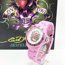 Ed Hardy VP-PK Unisex Quarzuhr Kunststoff Edelstahl Neu