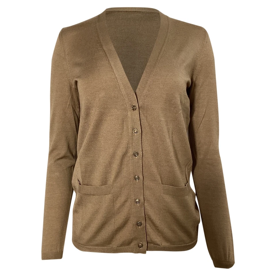 Saint Laurent V-Neck Cardigan In Cashmere Women Beige S