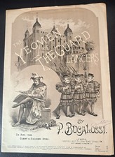 c1888 Sheet Music Yeomen of The Guard Lancers D`Oyly Carte Gilbert & Sullivan