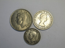 Great Britain  Half  Crown ,  Two  Shillings  &  Shilling  1950 - 1966 / 3 coins