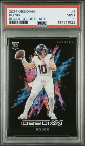 Bo Nix #3 2024 Panini Obsidian Black Color Blast card