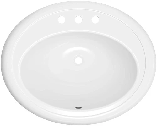 PROFLO PFS20174 Getchell 20" Oval Enameled Steel Drop In Bathroom - White - Picture 1 of 4