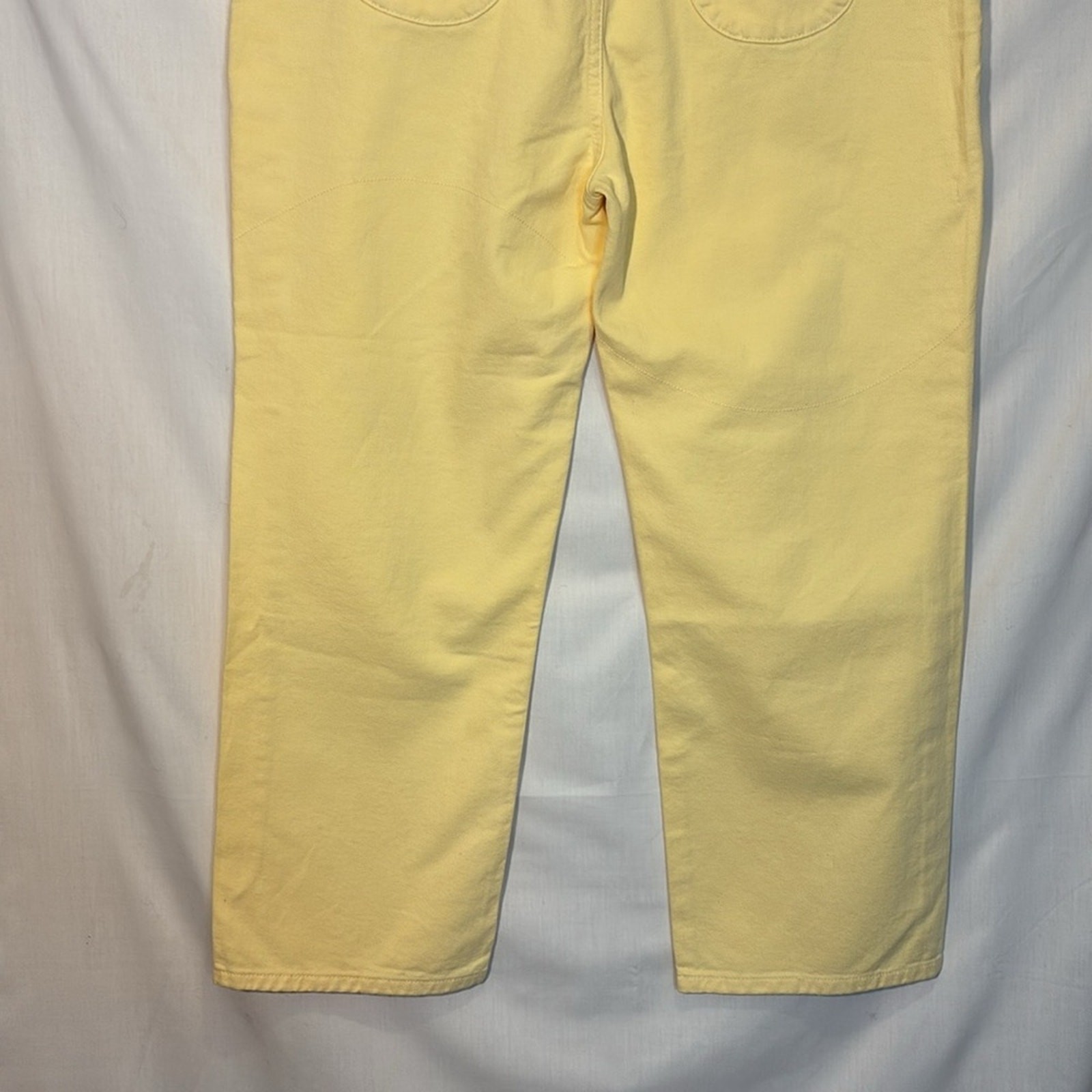 House of Sunny Yellow Button Fly Straight Leg Embroidered Jeans Pants Size US 10