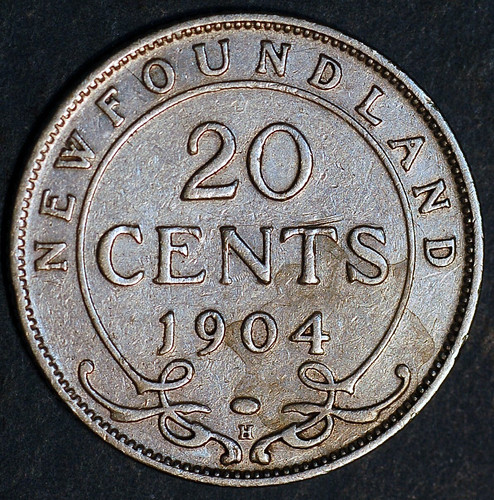 1904 20 Cents Edward VII silver Newfoundland KM#10