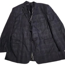 Lauren Ralph Lauren Men's Size 52 Blue Gray Wool Windowpane Blazer