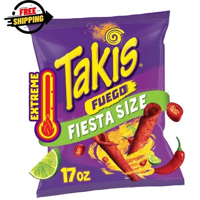 Takis Fuego 17 oz Fiesta Size Bag, Hot Chili Pepper & Lime Rolled Tortilla****