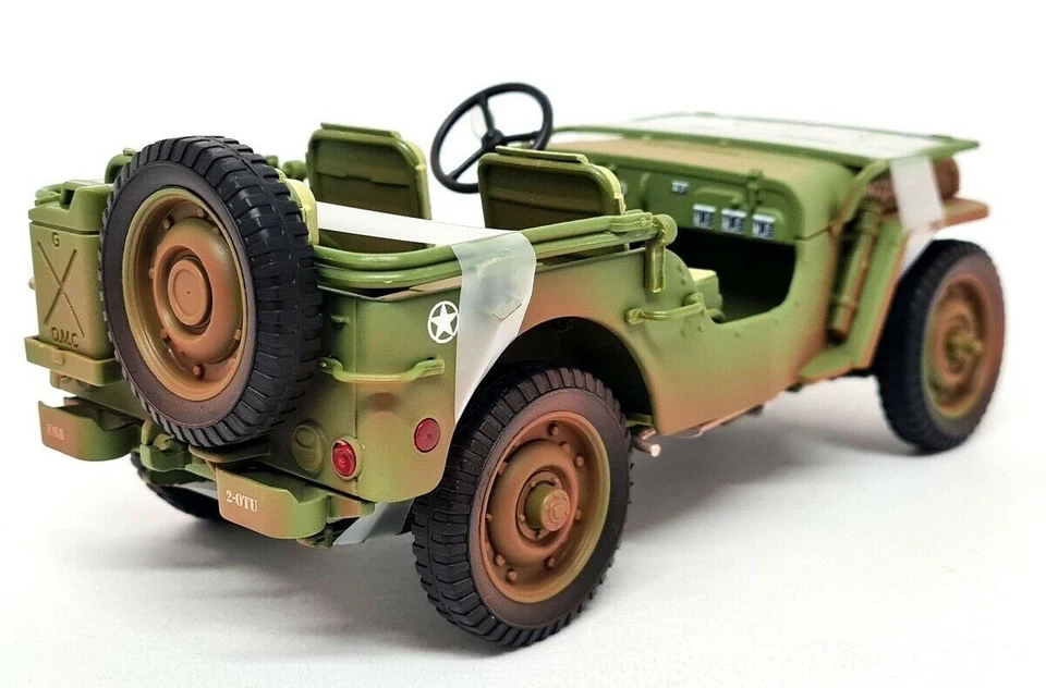 AD 1/18 - Jeep Willy's Vehículo Militar Ejército de Estados Unidos Policía Muddy - Modelo de coche fundido a presión Foto 3 de 4