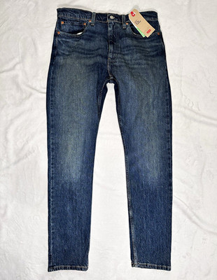 Levi's Men's Slim Taper Jeans Blue Dark Wash Cotton Denim 5-Pocket Mid Rise