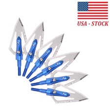 Hunting Broadheads 100 Grain Arrowheads Arrow Heads Tips Point Shooting 6/12PACK
