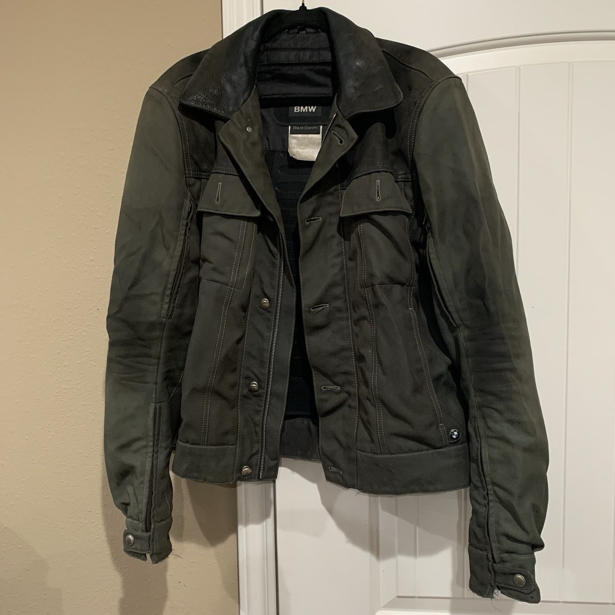 BMW Black Denim Jacket EU Sz 102 - US Sz 42 Moto | eBay