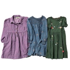 Mini Boden Dress Lot Girls 5-7Y Kids Purple Green Blue Floral Rainbow Polka Dot