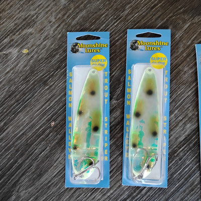 2 Moonshine Lures Magnum  Salmon Trolling Spoons RV Bad Toad