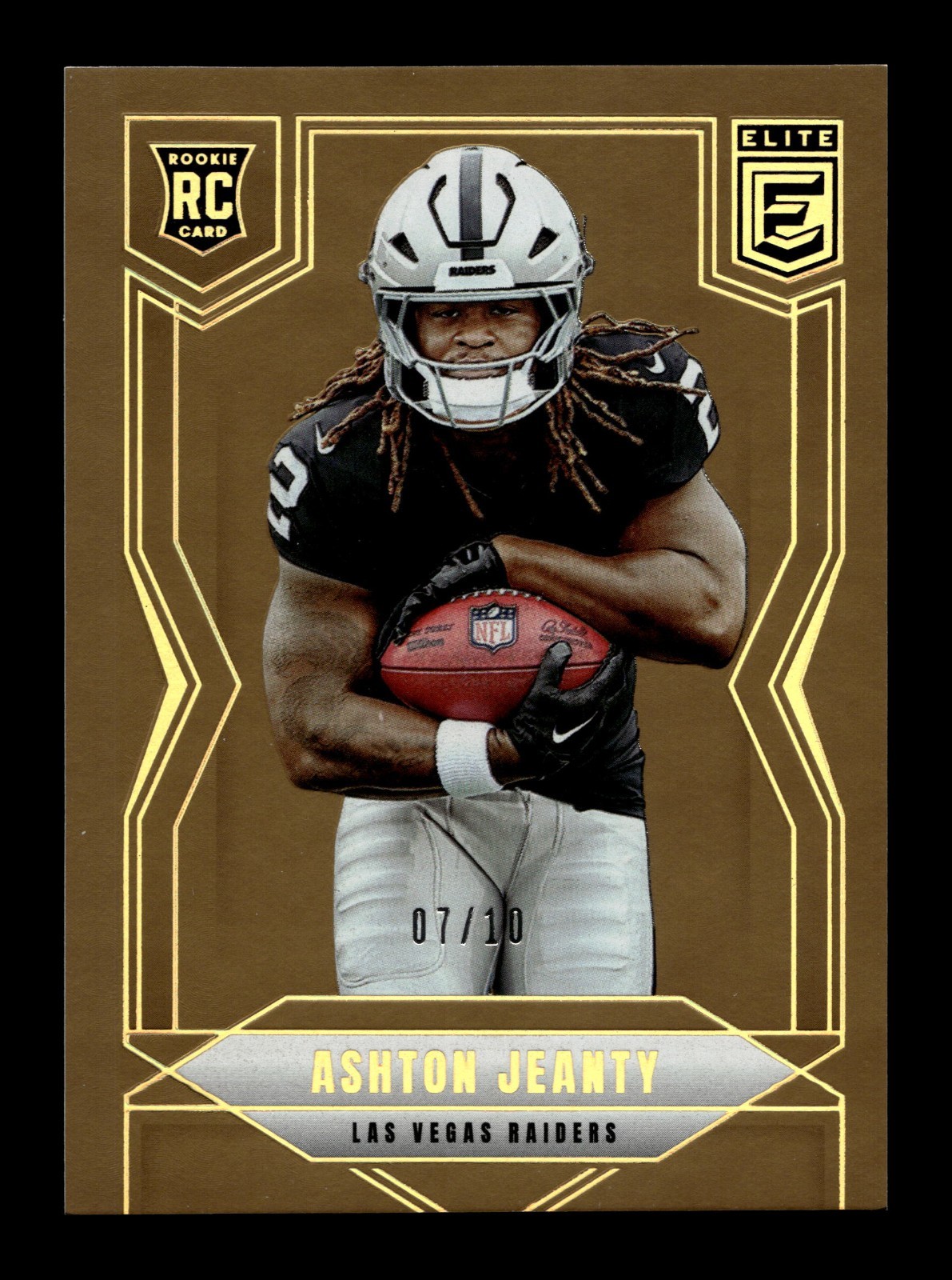 2025 Donruss Elite Gold #113 Ashton Jeanty RC Rookie 7/10 RAIDERS