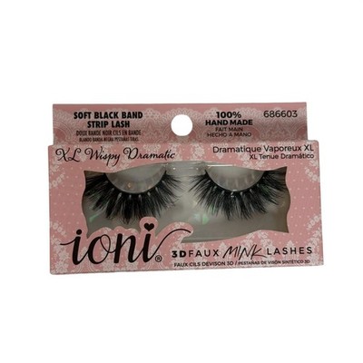Ioni XL Wispy Dramatic 3D Faux Mink Lashes Strip Lash Black Band Handmade