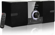 Compact Stereo System Speakers with CD Player, Bluetooth, FM Radio, Aux-in,