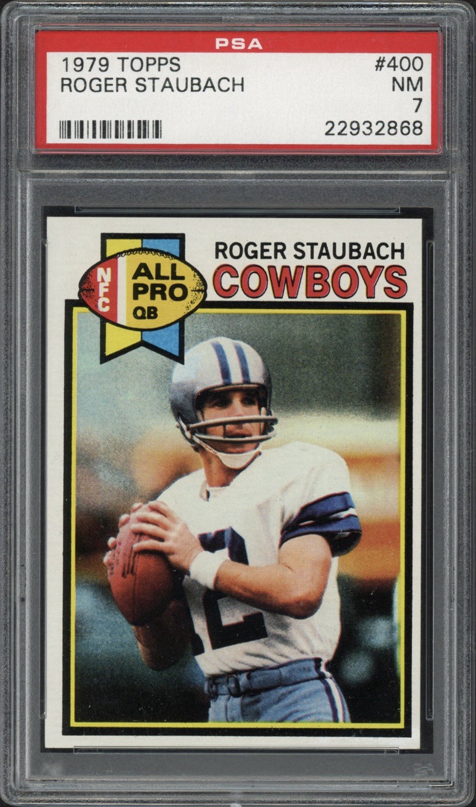 1979 Topps Roger Staubach #400 PSA 7 Near Mint HOF Dallas Cowboys