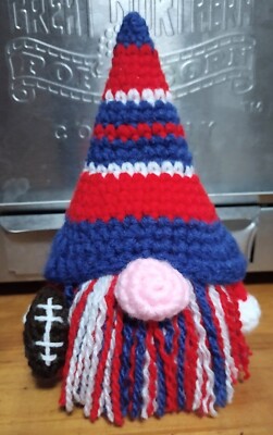 Handmade Buffalo Bills Crochet Gnome