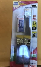 Pentel Super Hi-Polymer Lead Refills 0.9mm HB Black 30/Tube 3 Tubes/Eraser