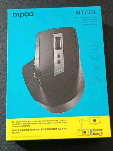 RAPOO MT750 Wireless Bluetooth Mouse for Laptop, Support 4 Devices, Rechargeable