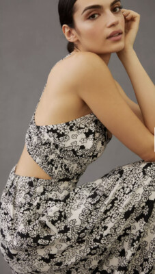 anthropologie black dress with white flower New Anthropologie main image 1